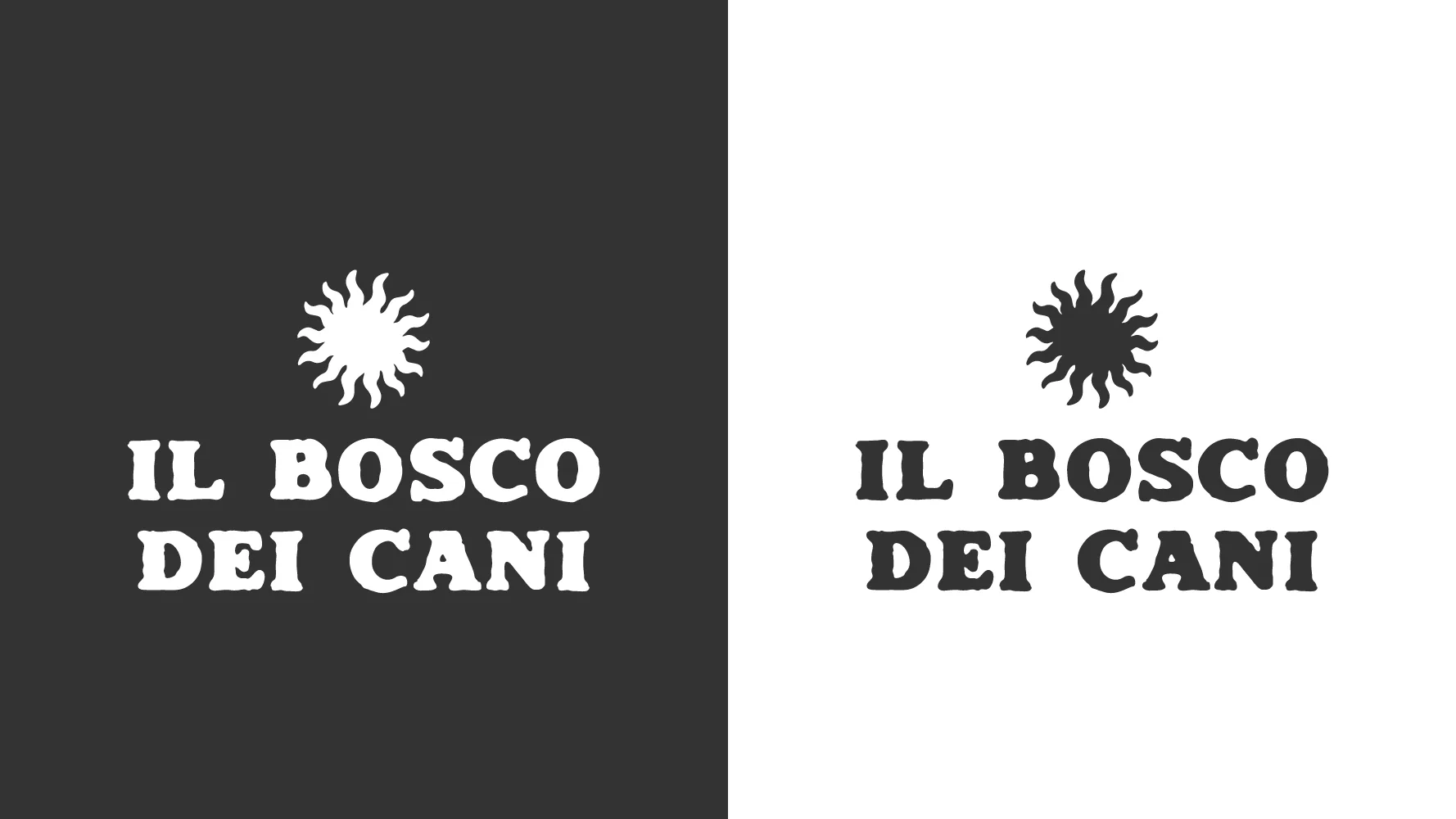 Marchio con il sole nelle versioni positiva e negativa
