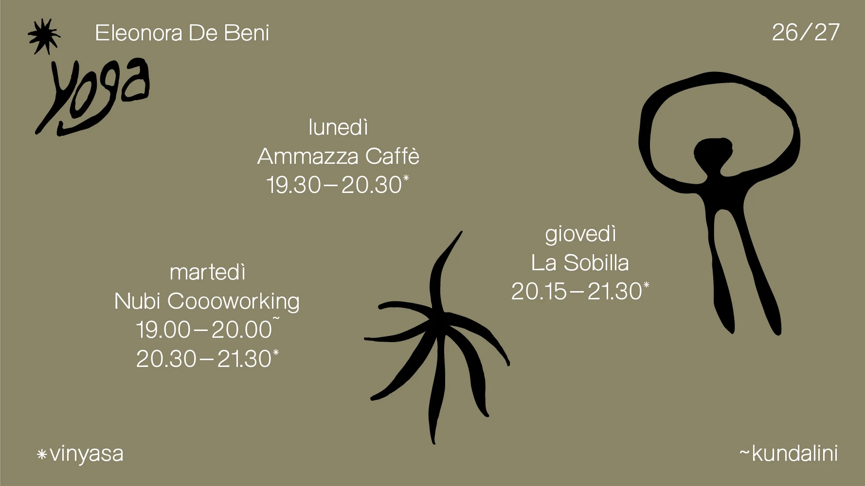 Programma delle lezioni yoga 2026–27