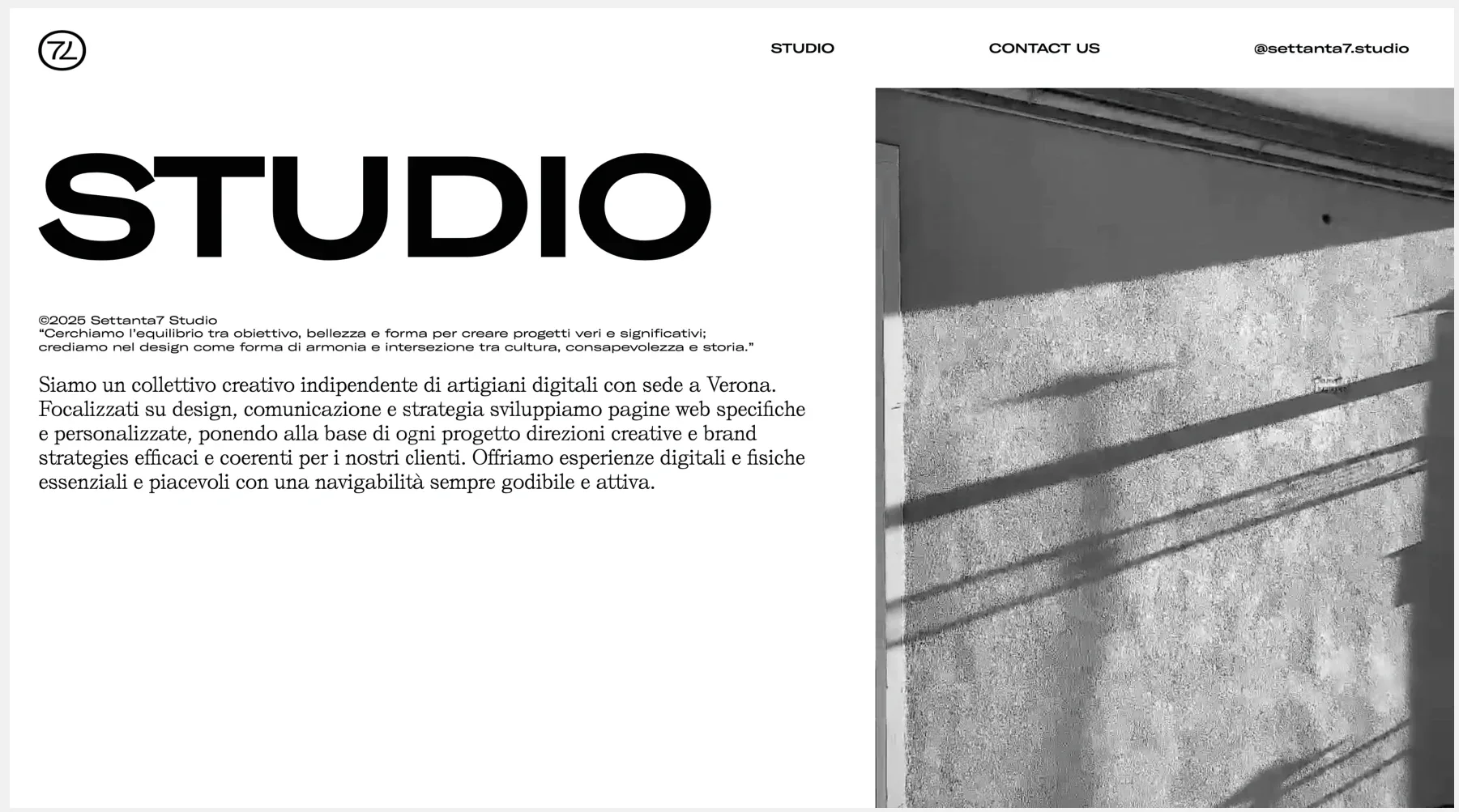 Il sito di Settanta7 Studio
