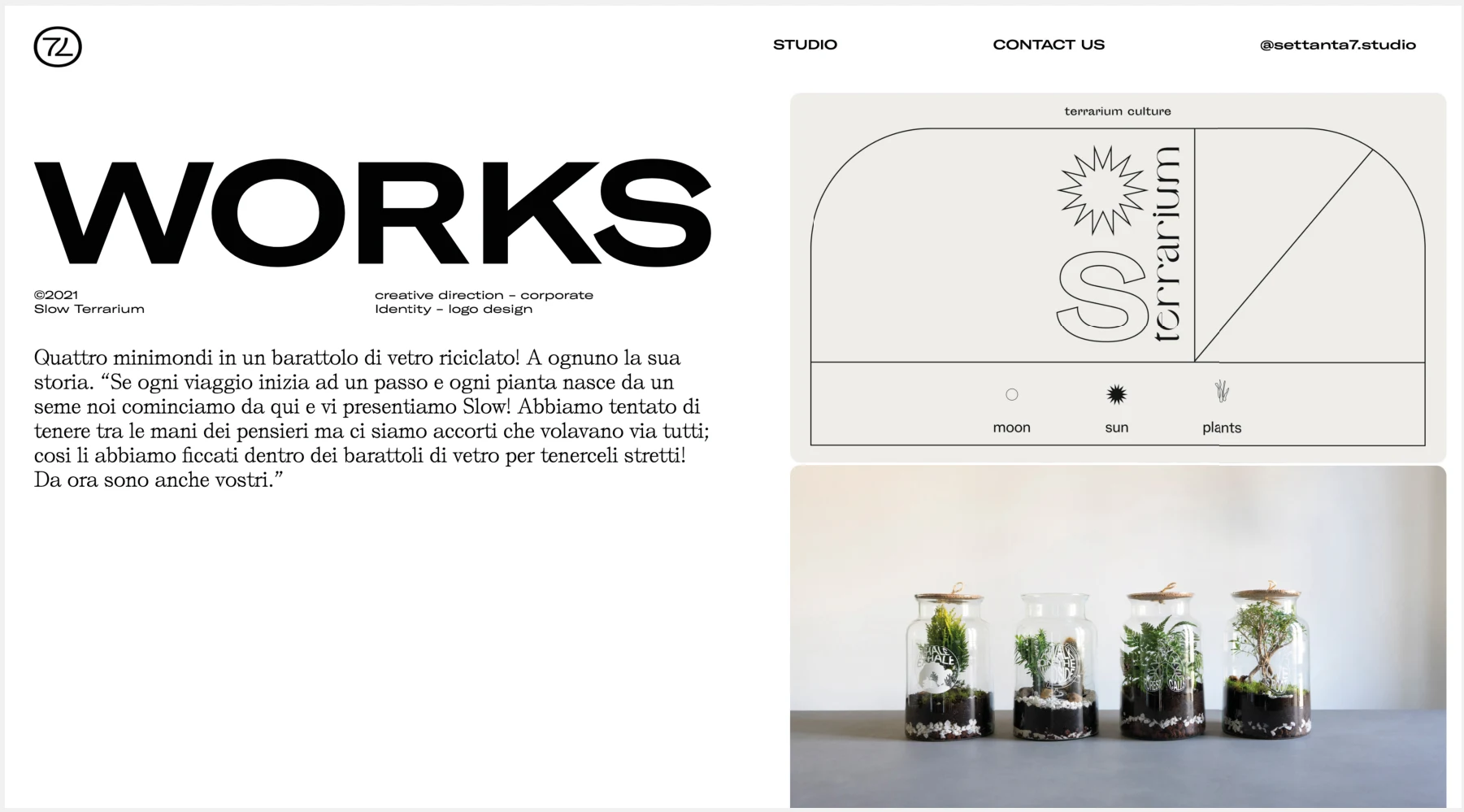 Pagina Works con il progetto Slow Terrarium
